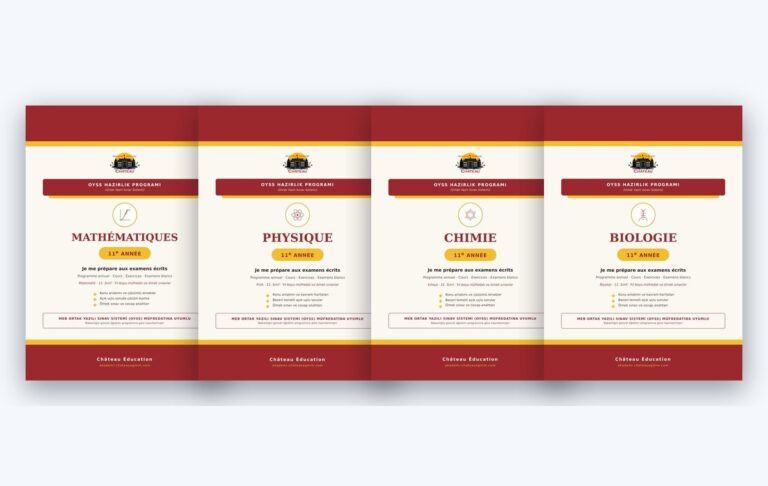 Château OYSS 11. sınıf tam set: Mathématiques, Physique, Chimie, Biologie kapakları