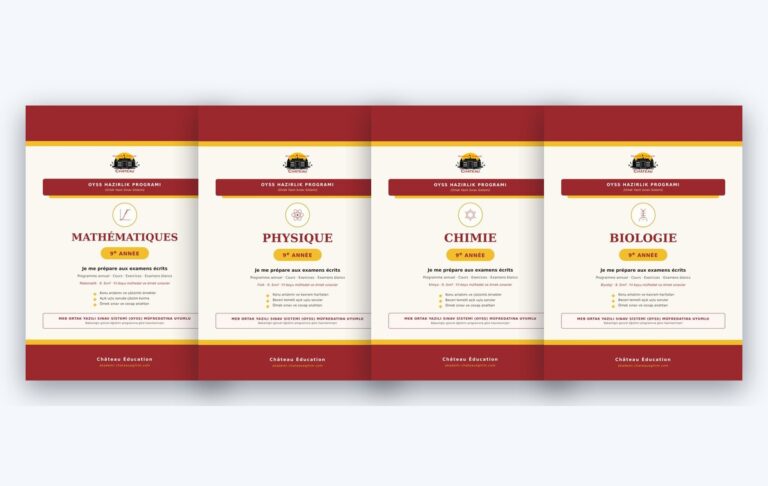 Château OYSS 9. sınıf tam set: Mathématiques, Physique, Chimie, Biologie kapakları